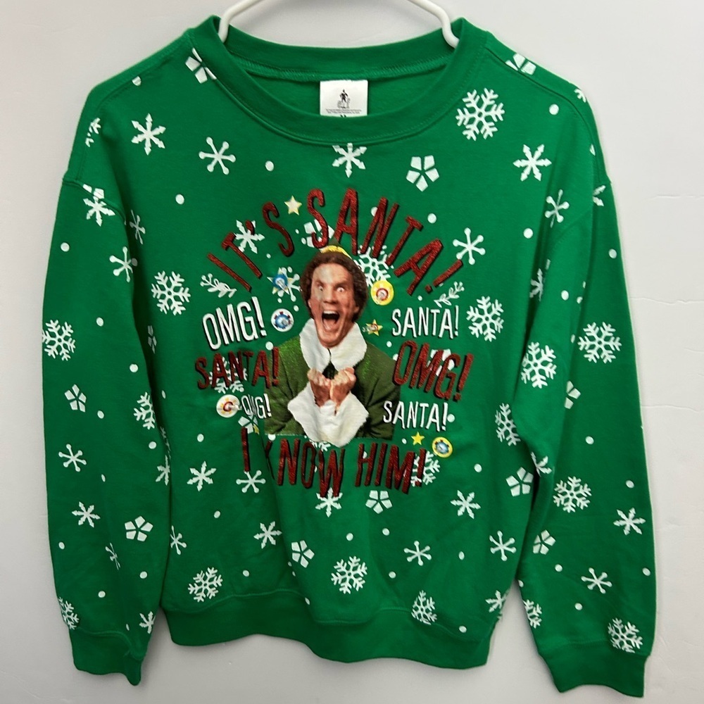 Buddy the Elf Green Christmas sweatshirt Medium